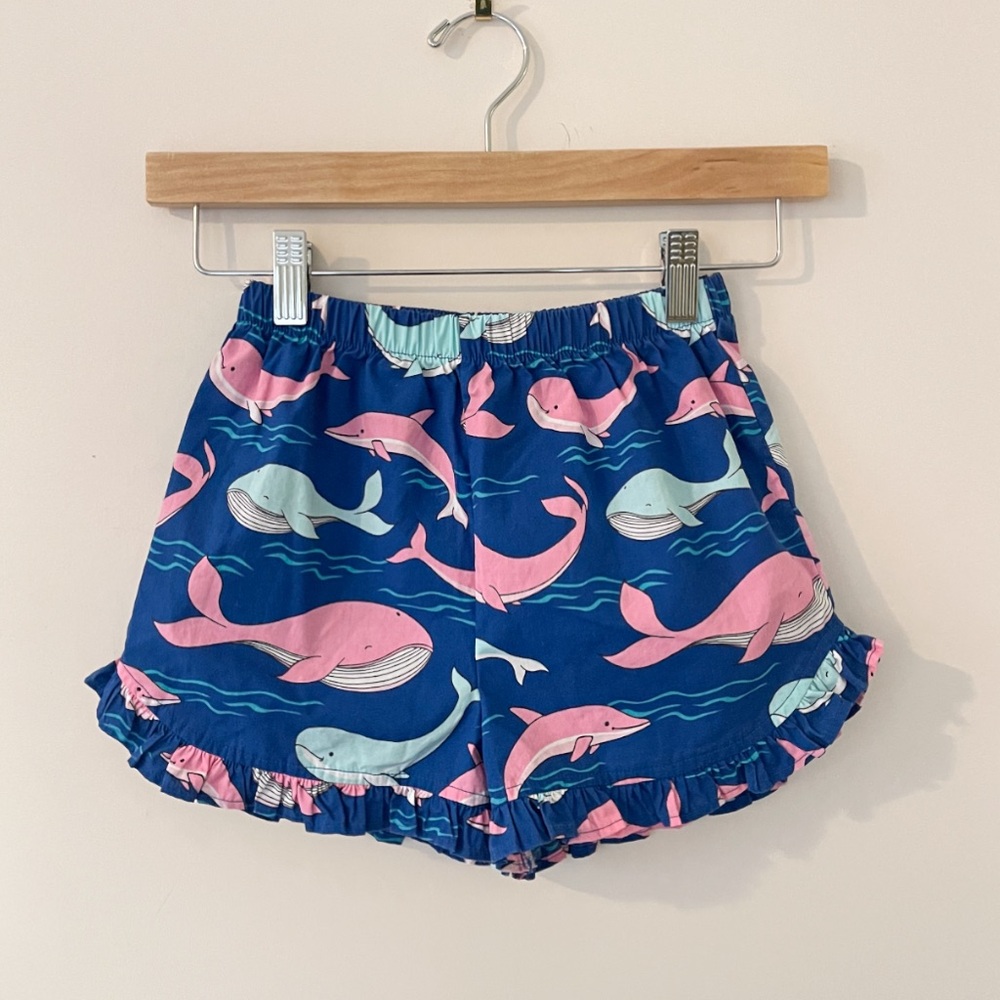 KELLYS KIDS NWOT Ocean Theme Whale Print Poplin Ruffle Shorts